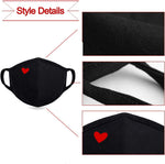 Comfso Cotton Cloth Heart Face Masks with Adjustable Nose Bridge