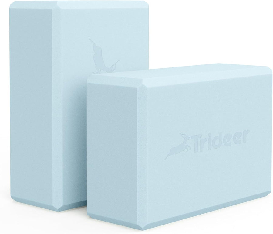 Trideer Yoga Blocks 2 Pack - Soft Non-Slip Foam, Beveled Edges