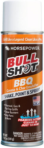 Bull Shot BBQ, Foaming Grill Cleaner, AS SEEN ON TV, Professional Strength Foam Spray Emulsifies Burnt Grease & Char on Grates, Racks, Pans, Smokers & Griddles Cleans in Just 10 Min - Made in the USA