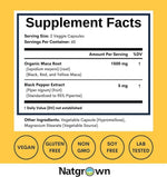 Natgrown Organic Maca Root Powder Capsules 1500mg Non-GMO Gluten-Free Vegan