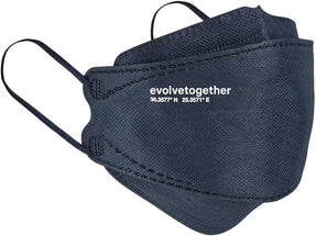 evolvetogether Santorini Adjustable Face Masks for Adults, Navy, 5 Count