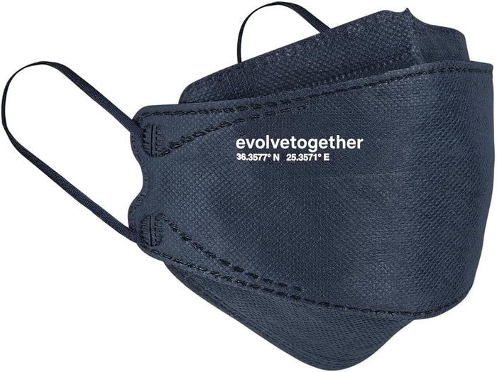 evolvetogether Santorini Adjustable Face Masks for Adults, Navy, 5 Count