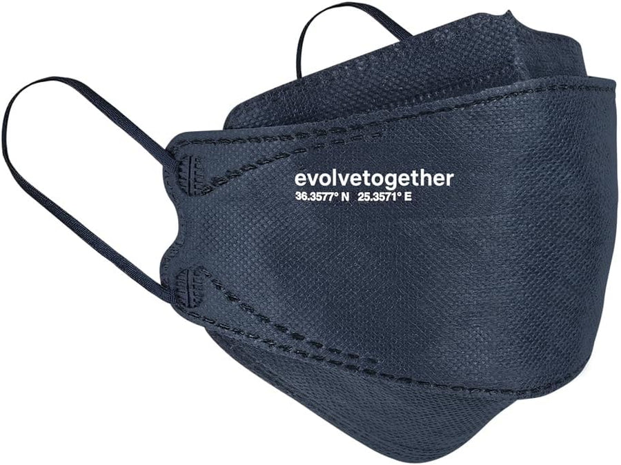 evolvetogether Santorini Adjustable Face Masks for Adults, Navy, 5 Count