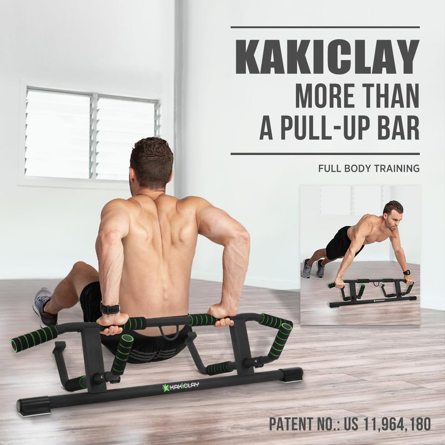 KAKICLAY Upgrade Multi-Grip Pull Up Bar with Smart Hooks
