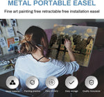 Art Easel Stand for Painting and Sign - RRFTOK Aluminum 66 Inch Metal Tripod Adjustable Portable Easels for Display - Canvas Stand for Table Top Floor Drawing for Artists Adult Holder or Teen