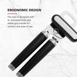 KitchenAid Classic Multifunction Can Opener and Bottle Opener Easy to Use, Razor Sharp Stainless Steel Cutting Wheel, Soft Ergonomic Handles, Black