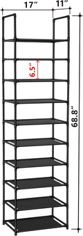 FIDUCIAL HOME 10 Tiers Shoe Rack 20-25 Pairs Sturdy Shoe Shelf
