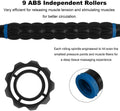 YANSYI Professional 9-Roller Deep Tissue Massage Stick Blue Portable Muscle Recovery