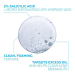 La Roche-Posay Effaclar Medicated Gel Cleanser, 2% Salicylic Acid Cleanser + LHA + Glycerin, Dermatologist Tested Foaming Acne Face Wash, Clear & Prevent Acne Breakouts, Oil Free, Targets Excess Oil