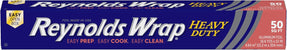 Reynolds Wrap Heavy Duty Aluminum Foil Roll, Thick Heavy Duty Foil for Added Strength and Durability, Secure Easy Open and Close Tab, 12 Inches Wide, 50 Sq. Ft.