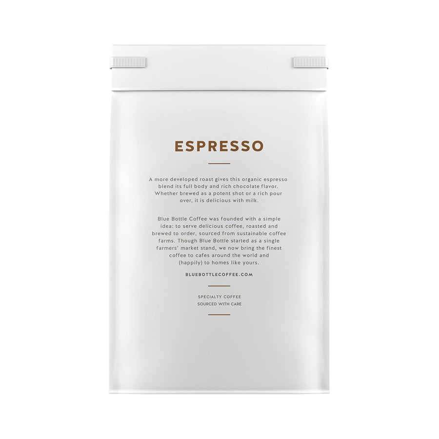 Blue Bottle Whole Bean Organic Coffee, Espresso, Dark Roast, 12 Ounce bag (Pack of 1)
