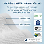 Clean Skin Club Clean Towels XL™, 100% USDA Biobased Face Towel, Disposable Face Towelette, Eczema Association Accepted, Makeup Remover Dry Wipes, Ultra Soft, 100 Ct, 2 Pack