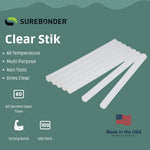 Surebonder DT-100 Mini Size Hot Glue Sticks for Mini Glue Guns 0.27 in. Diameter, 4 in. Length - All Purpose, All Temperature - Great for DIY, Arts, and Crafting - 100 Pack, Clear