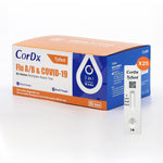 CorDx TyFast Flu A/B & COVID-19 Multiplex Rapid Test Kit, 25 Tests, 10 Minute Results