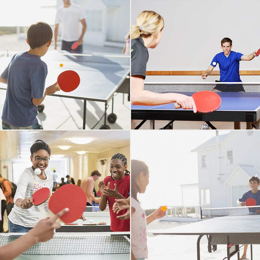 FBSPORT Ping Pong Paddle Set, Portable Table Tennis Set with Retractable Net,Rackets,Balls and Carry Bag for Indoor/Outdoor Games