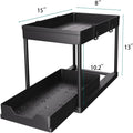 DEKAVA Under Sink Organizer 2 Pack, Bathroom Cabinet Organizer, 2 Tier Sliding Cabinet Basket Organizer Drawer, Multi-Purpose Bath Collection Baskets for Bathroom (Black)