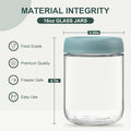 NETANY 6-pack 16 oz Overnight Oats Containers with Lids, Glass jars with Airtight Lids, Wide mouth Mason Salad jars, Glass Food Storage Containers for Snacks Yogurt Spice Sugar