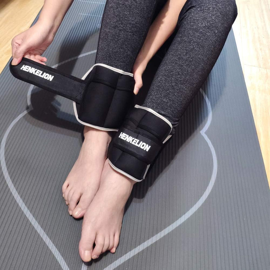Henkelion Adjustable Ankle Weights - 1-10 Lbs for Women, Men, Kids - Strength Training Wrist & Ankle Weights