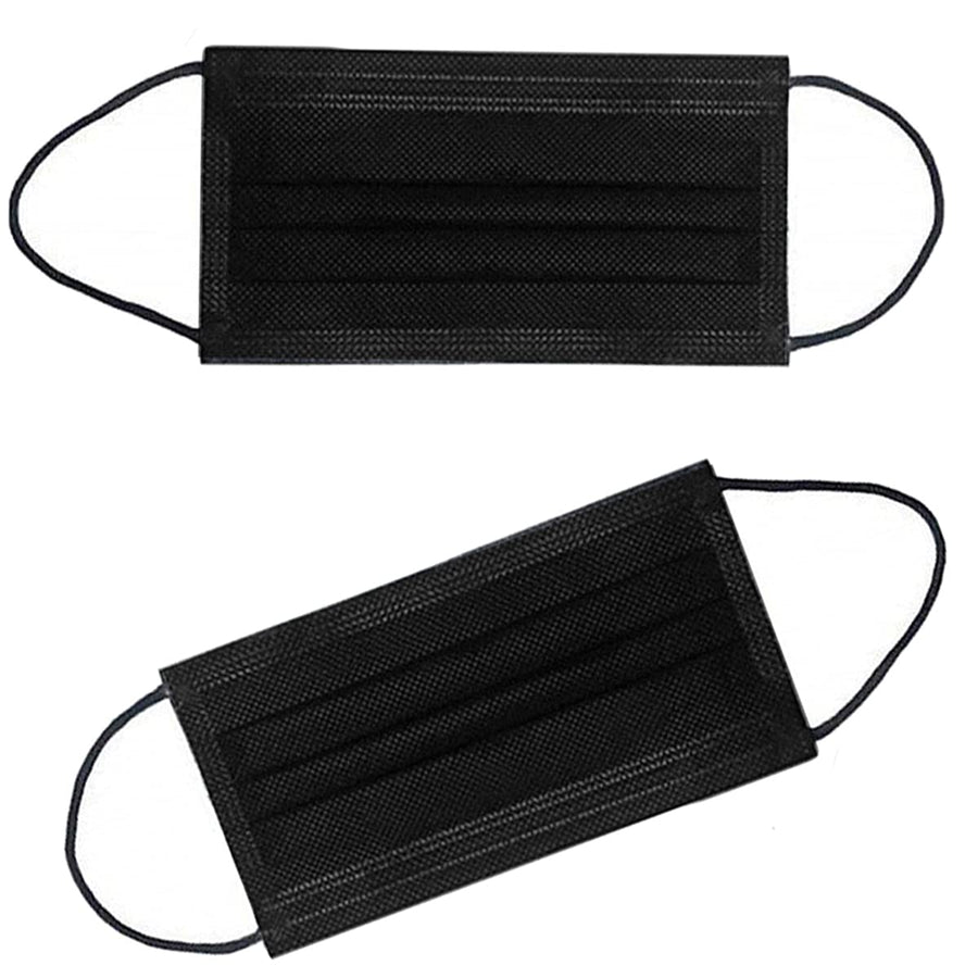 NNPCBT 100PCS 3 Ply Black Disposable Face Mask Filter Protection
