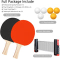 FBSPORT Ping Pong Paddle Set, Portable Table Tennis Set with Retractable Net,Rackets,Balls and Carry Bag for Indoor/Outdoor Games