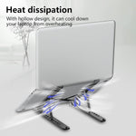 Laptop Stand for Desk, Adjustable Laptop Riser ABS+Silicone Foldable Portable Notebook Holder, Ventilated Cooling Notebook Mount Computer Stand for 10-15.6” Laptops,Tablets-Black