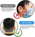 4 PCS Extended Silicone Bands Anti-Tightening Strap for Masks to Prevent Ear Pain,Adjustable Comfort mask Grips Extension Buckle Holder Hook Ear Strap,Black