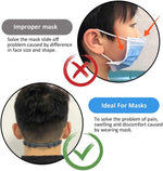 4 PCS Black Extended Silicone Bands Anti-Tightening Strap for Masks