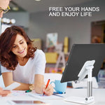 2 Pcs Cell Phone Stand, Adjustable Angle Height Phone Stand for Desk, Fully Foldable/Portable Phone Holder, Compatible for iPhone 16/15/14/13/12/Smartphones