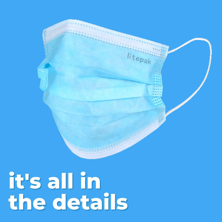 Litepak 2,000 Disposable Face Masks - Breathable Face Mask for Home, Office