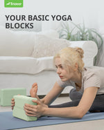 Trideer Yoga Blocks 2 Pack - Soft Non-Slip Foam, Beveled Edges