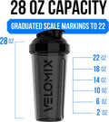 VELOMIX 28oz Protein Shaker Bottle 6-Pack - Leak-Proof, Smooth Mixes