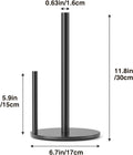 Paper Towel Holder Black, Premium Stainless Steel Kitchen Roll Dispenser, Countertop Roll Organizer with Weighted Base