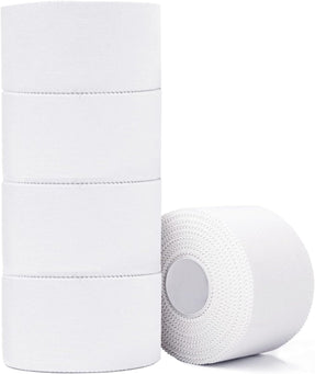 Athletic Tape,5 Pack White Sports Tape,Very Strong No Sticky Residue Wrist Ankle Tape for Gymnastics Boxing Lacrosse Climbing Hockey Bat