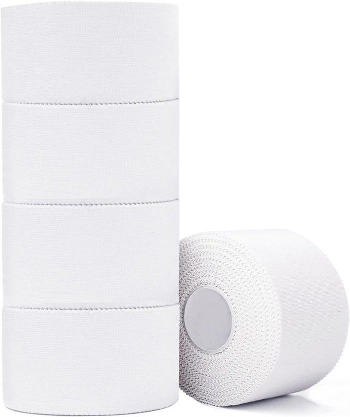 Athletic Tape,5 Pack White Sports Tape,Very Strong No Sticky Residue Wrist Ankle Tape for Gymnastics Boxing Lacrosse Climbing Hockey Bat