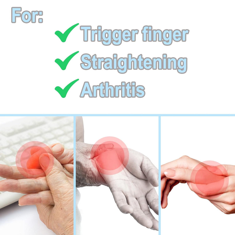 RonJea 5 Pcs Trigger Finger Splints: 5 Single Straps Finger Splint Support Brace Kit, Finger Straightener for Broken/Straightening/Aarthritis, Fits for Thumb/Middle/Ring/Index/Pinky Finger