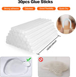 Mini Hot Glue Gun Kit with 30 Glue Sticks - Fast Preheating Hot Melt Gun, High Temp for School Crafts DIY Arts and Quick Home Repairs(White)