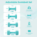 EQUIPRO Adjustable Dumbbell Set, 4-in-1 Free Weights for Women, 2-5 lbs