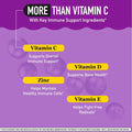 Airborne Elderberry + Zinc & Vitamin C Gummies For Adults, Immune Support Vitamin D & Zinc Gummies With Powerful Antioxidant Vitamins C D & E - 50 Gummies, Elderberry Flavor