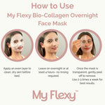 Bio Collagen Overnight Facial Mask with Peptides, Hyaluronic Acid & Antioxidants, Brightening Hydrating Korean Hydrogel Face Mask for Women, Skincare Sheet Mask - 4 Pack