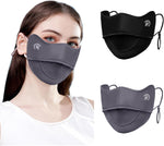 2Pcs UV Face Mask, Sun Masks for Women, Cooling Breathable Face Cover for Outdoors, Washable Reusable