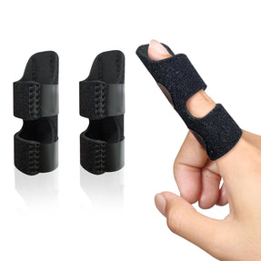 Finger Splint Universal Trigger Finger Brace for Broken Arthritis Pain Relief 2 Pack Black