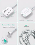 Cruise Ship Essentials - Mifaso Power Strip with USB Ports, 5Ft Flat Extension Cord with Multiple Outlets, USB Charging Station with Non Surge Protector for Cruise Ship, Travel, Dorm Room Essentials