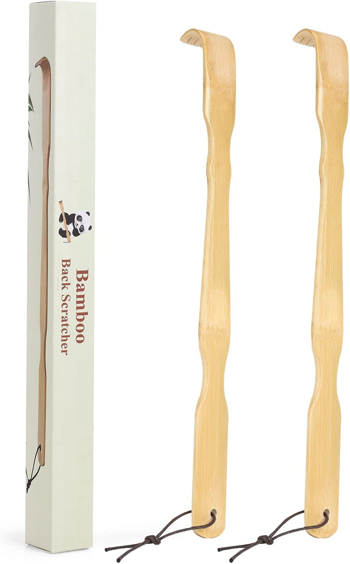 YIMICOO 2 Pack 17 Inch Long Wooden Bamboo Back Scratchers for Adults