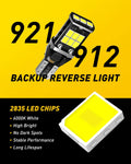 AUXITO 912 921 LED Bulb for Backup Light Reverse Lights High Power 2835 15-SMD Chipsets Error Free T15 906 922 W16W Bulbs, 6000K White, Exterior Light Bulbs (Upgraded, Pack of 2)