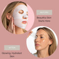 Bio Collagen Overnight Facial Mask with Peptides, Hyaluronic Acid & Antioxidants, Brightening Hydrating Korean Hydrogel Face Mask for Women, Skincare Sheet Mask - 4 Pack