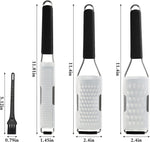Cambom Lemon Zester Grater Three-piece Suit - Heavy Duty Kitchen Tool for Parmesan Cheese, Ginger, Garlic, Nutmeg, Chocolate, Vegetables，Fruits，Stainless Steel Grater Dishwasher Safe Black