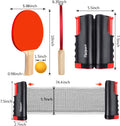FBSPORT Ping Pong Paddle Set, Portable Table Tennis Set with Retractable Net,Rackets,Balls and Carry Bag for Indoor/Outdoor Games