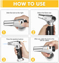 TBTEEK Butane Torch, Kitchen Torch Cooking Torch with Safety Lock & Adjustable Flame for Cooking, BBQ, Baking, Brulee, Creme, DIY Soldering(Butane Not Included)
