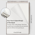 Fuxi 9" x 12" Sketch Book, Top Spiral Bound Sketch Pad, 100 Sheets 68lb/100gsm Acid-Free Drawing Paper, Art Sketchbook for Drawing Pad for Kids Artists & Beginners Professional Art Supplies for Adults