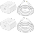 i Phone Charger 10Ft Fast Charging, MFi-Certified, 20W PD Block with 10Ft Cable, Type C Travel Plug & Ligt ning Cord for i Phone 14/13/12/11, i Pad & More [2 Pack]